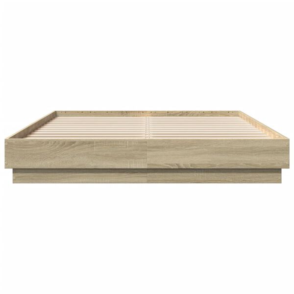 vidaXL Πλαίσιο Κρεβατιού με LED Sonoma Δρυς 160x200 εκ.