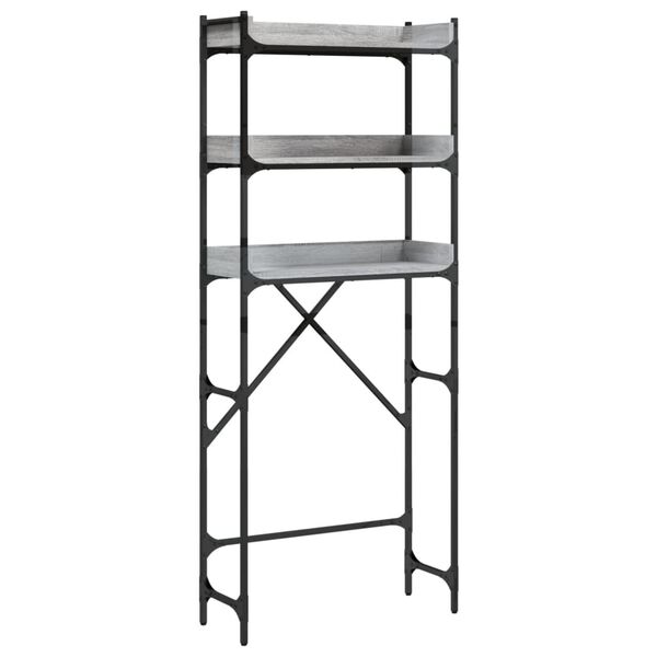 vidaXL Ραφιέρα Πλυντηρίου Γκρι Sonoma 67x25x163 εκ. από Επεξεργ. Ξύλο