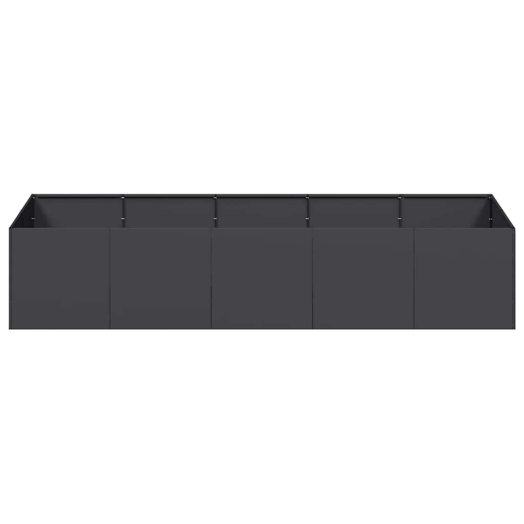 vidaXL Ζαρντινιέρα Μαύρη 200x80x40 εκ. από Χάλυβα
