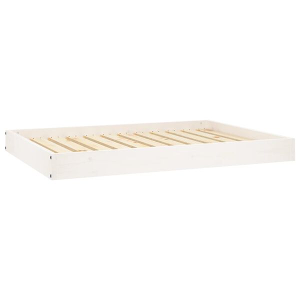 vidaXL Κρεβάτι Σκύλου Λευκό 101,5 x 74 x 9 εκ. από Μασίφ Ξύλο Πεύκου