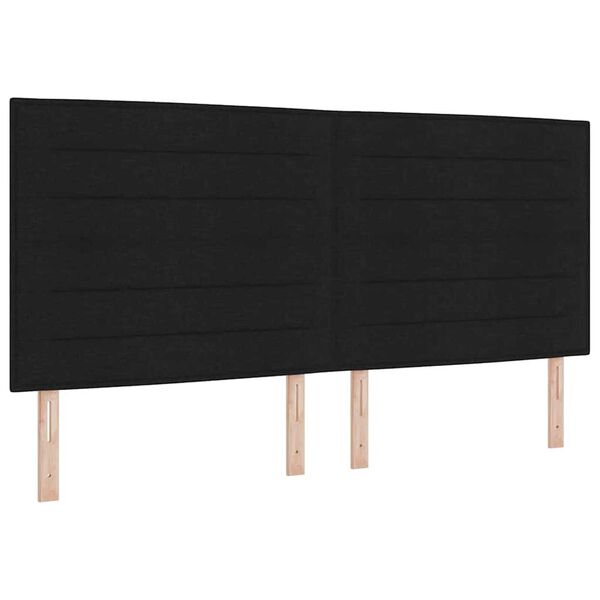 vidaXL Κρεβάτι με ελατήριο με στρώμα Μαύρο 200 x 200 cm ύφασμα