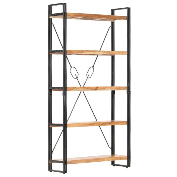 vidaXL Βιβλιοθήκη με 5 Επίπεδα 90 x 30 x 180 εκ. Μασίφ Ξύλο Ακακίας