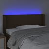 vidaXL Κεφαλάρι Κρεβατιού LED Σκούρο Καφέ 83x16x78/88 εκ. Υφασμάτινο