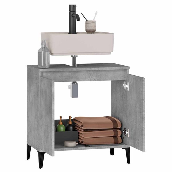 vidaXL Ντουλάπι Νιπτήρα Γκρι Σκυρ. 58x33x60 εκ. Επεξεργασμένο Ξύλο