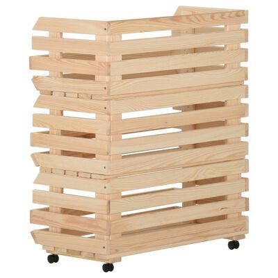 vidaXL Τρόλεϊ Λαχανικών 77 x 30 x 80 εκ. από Μασίφ Ξύλο Πεύκου