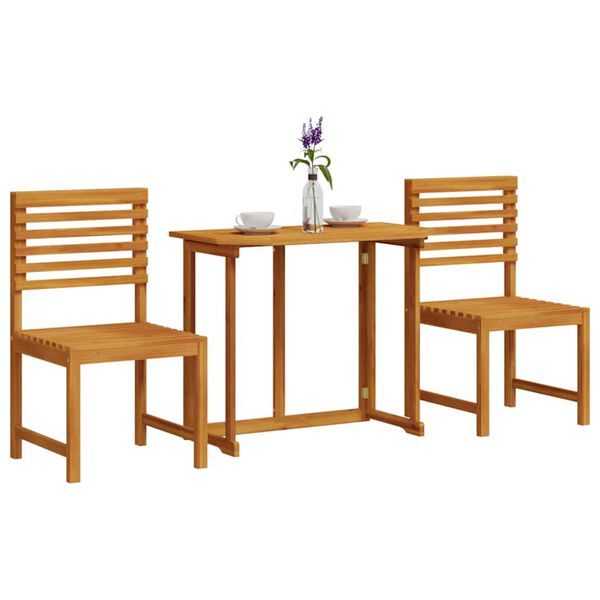vidaXL Σετ Μπιστρό Κήπου 3 pcs Καφέ Μασίφ ξύλο ακακίας