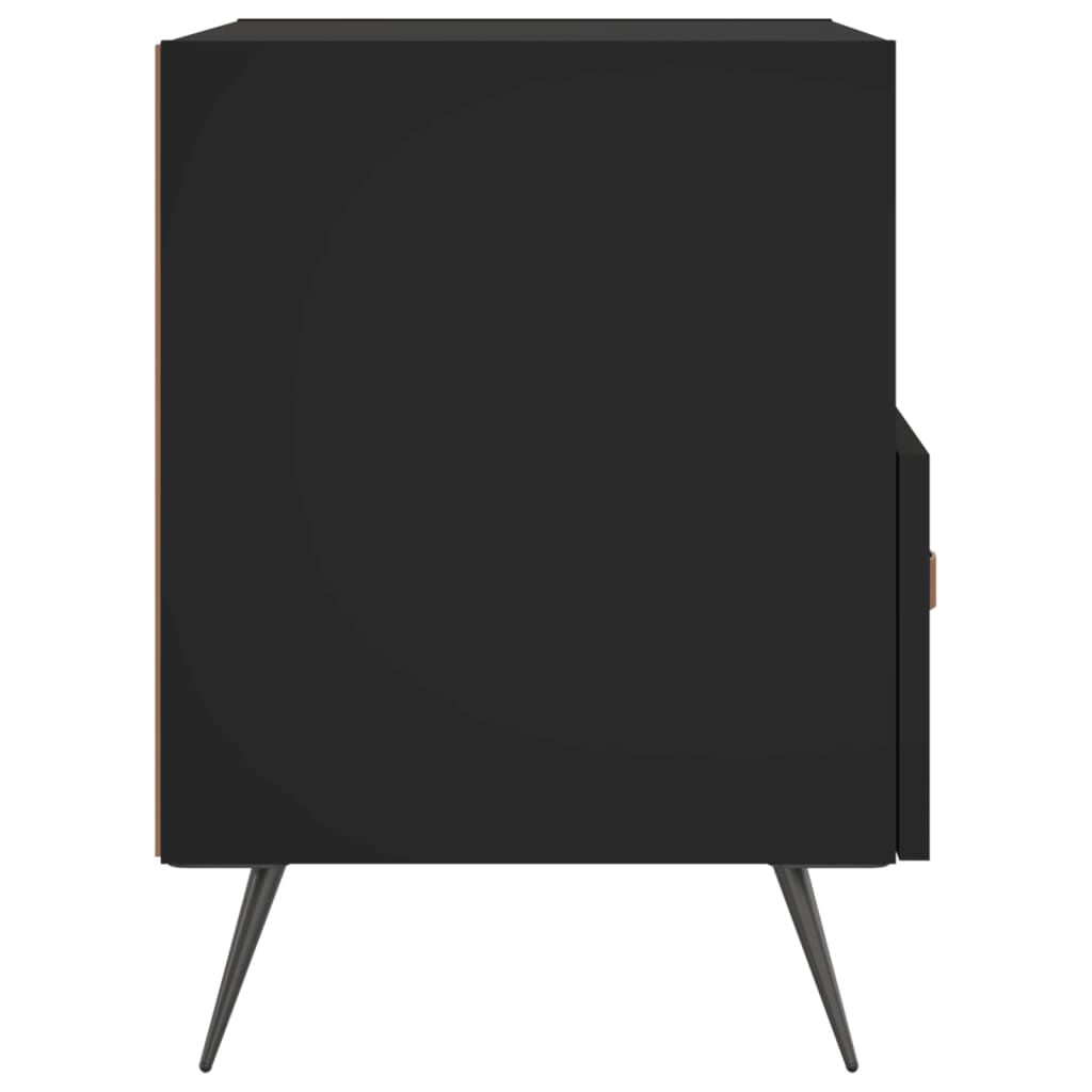 vidaXL Κομοδίνα 2 τεμ. Μαύρα 40 x 35 x 47,5 εκ. από Επεξεργασμένο Ξύλο