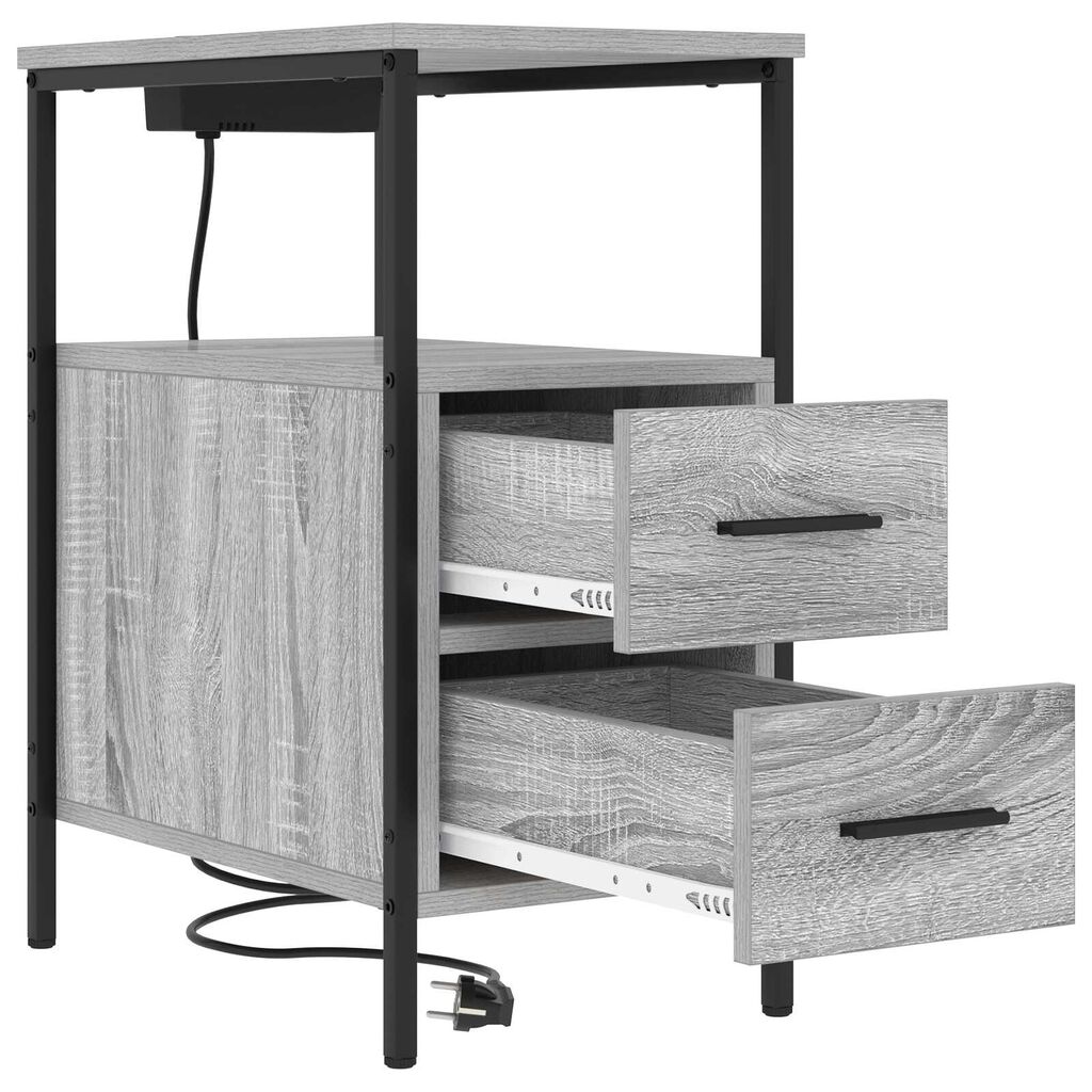 vidaXL Κουτιά Κρεβατοκάμαρας 2 pcs Γκρι sonoma 30 x 48 x 61 εκ