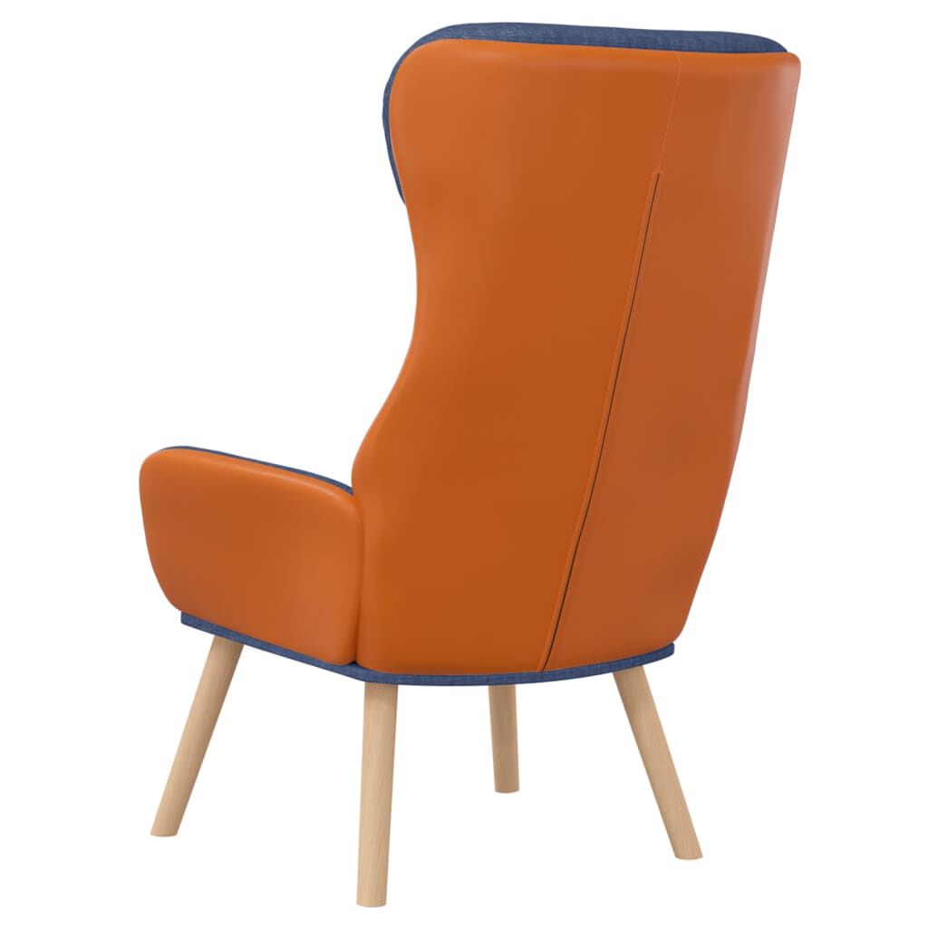 vidaXL Πολυθρόνα Relax Μπλε από Ύφασμα και PVC