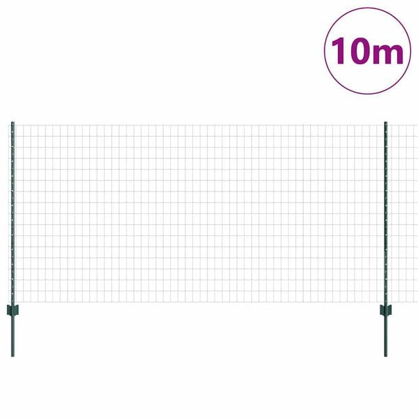 vidaXL Τείχος και Πόστ Πράσινο 1,2 x 10 m Ατσάλι