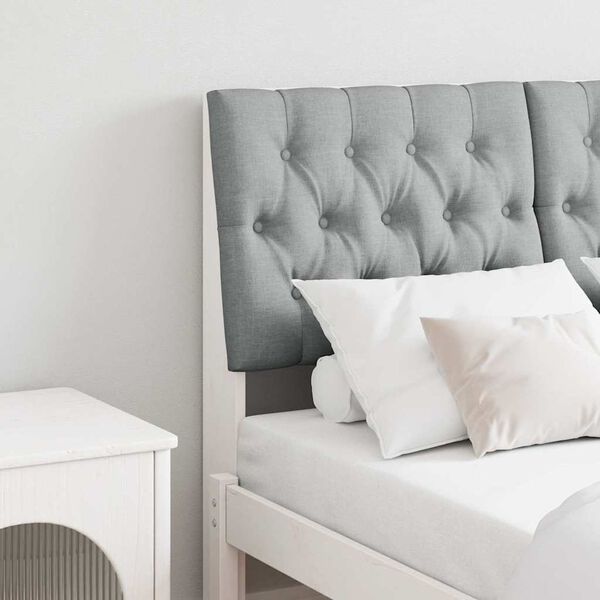 vidaXL Ταπετσαρισμένο κεφαλάρι Ανοιχτό γκρι 120 cm