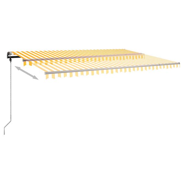 vidaXL Τέντα Συρόμενη Χειροκίνητη με LED Κίτρινο / Λευκό 500 x 350 εκ.