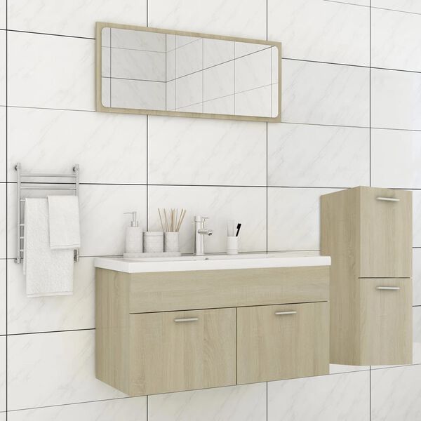 vidaXL Σετ Επίπλων Μπάνιου Sonoma Δρυς από Επεξεργασμένο Ξύλο