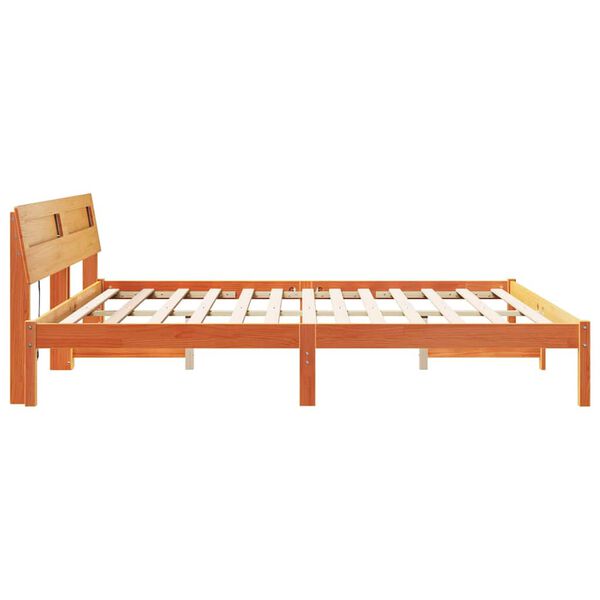 vidaXL Σκελετός Κρεβατιού Καφέ κεριού 180 x 200 cm Μασίφ ξύλο πεύκου