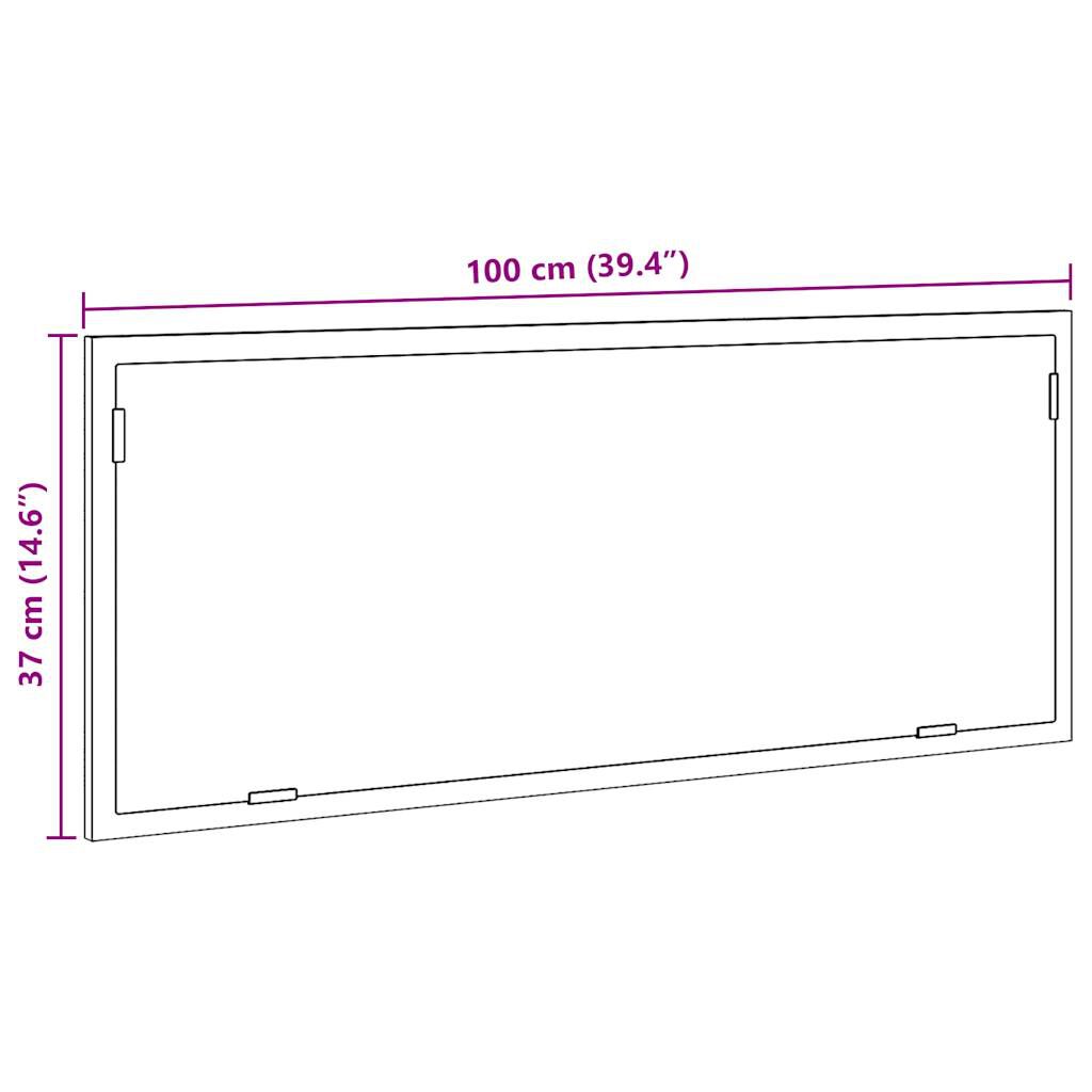 vidaXL LED Καθρέφτης Μπάνιου Καφέ Δρυς 100x8,5x37 εκ. Επεξεργ. Ξύλο