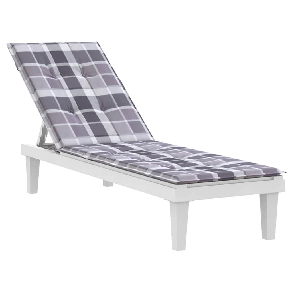 vidaXL Μαξιλάρι Σεζλόνγκ Γκρι Καρό (75+105) x 50 x 4 εκ.