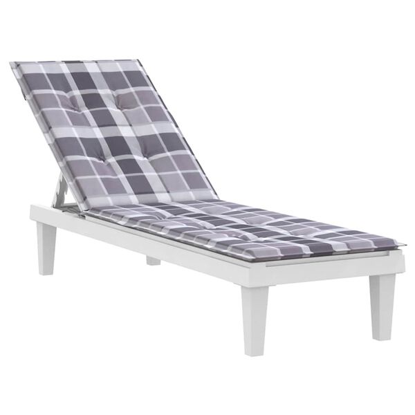 vidaXL Μαξιλάρι Σεζλόνγκ Γκρι Καρό (75+105) x 50 x 4 εκ.