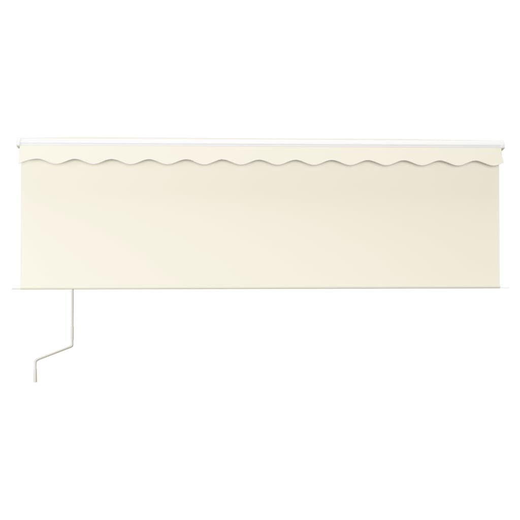 vidaXL Τέντα Αυτόματη με Σκίαστρο/LED/Αισθ. Ανέμου Κρεμ 4,5 x 3 μ.
