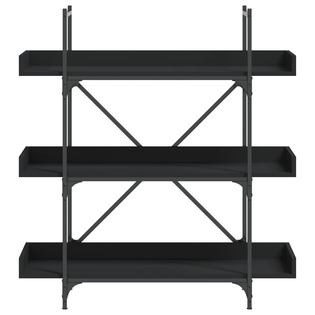 vidaXL Βιβλιοθήκη 3 Επιπέδων Μαύρη 100x33x108,5 εκ. Επεξεργ. Ξύλο