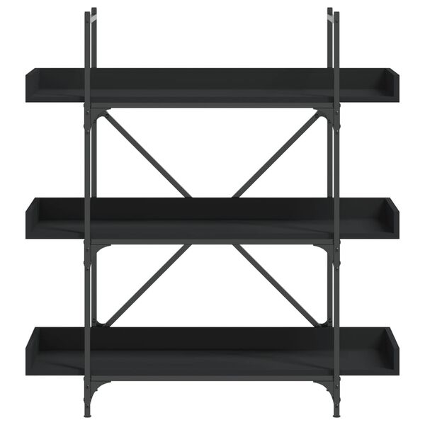 vidaXL Βιβλιοθήκη 3 Επιπέδων Μαύρη 100x33x108,5 εκ. Επεξεργ. Ξύλο