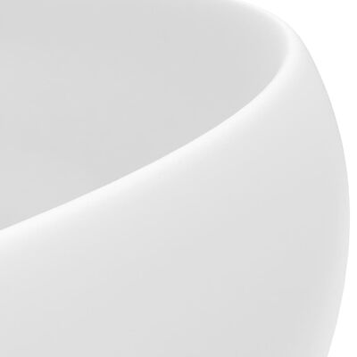 vidaXL Νιπτήρας Πολυτελής Στρογγυλός Λευκό Ματ 40 x 15 εκ. Κεραμικός