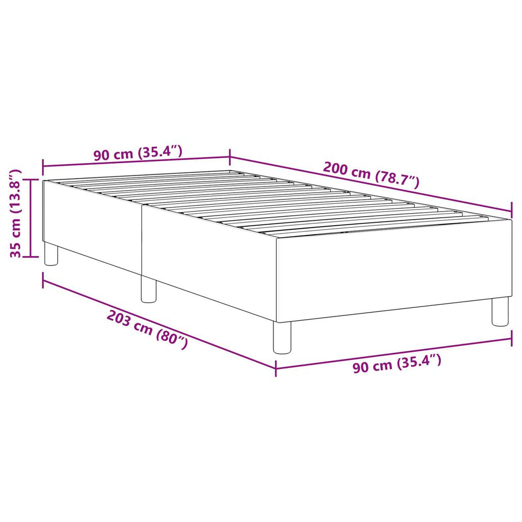 vidaXL Κρεβάτι με ελατήρια Κρεμ 90 x 200 cm Βελούδο