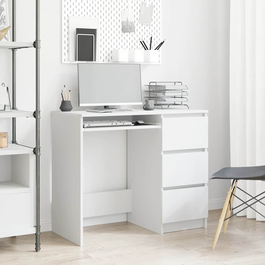 vidaXL Γραφείο Λευκό 90 x 45 x 76 εκ. από Επεξ. Ξύλο