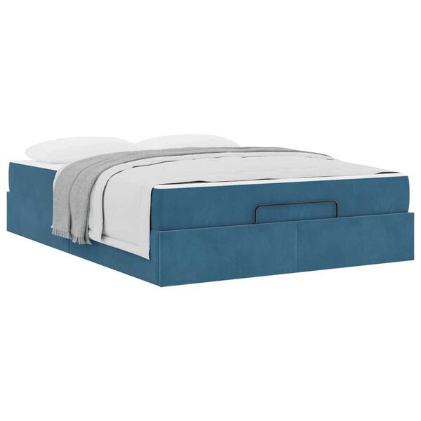 vidaXL Σκελετός Κρεβατιού Άλλο Μπλε 160 x 200 cm Βελούδο
