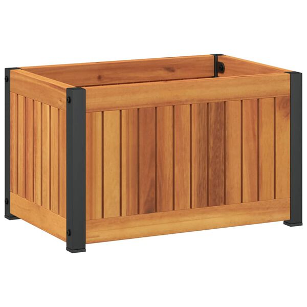 vidaXL Ζαρντινιέρα Κήπου 45 x 30 x 27,5 εκ. Μασίφ Ξύλο Ακακίας/Ατσάλι
