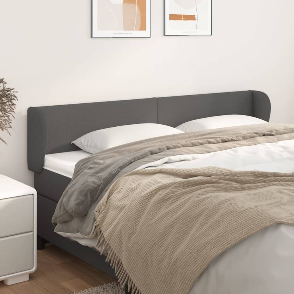 vidaXL Κεφαλάρι με Πτερύγια Γκρι 183x23x78/88 εκ. Συνθετικό Δέρμα