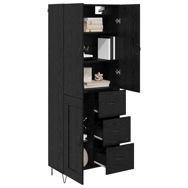 vidaXL Highboard &mu;&epsilon; &sigma;&upsilon;&rho;&tau;ά&rho;&iota; 2 pcs &Mu;&alpha;ύ&rho;&eta; &Omicron;&xi;&upsilon;ά &Mu;&eta;&chi;&alpha;&nu;&iota;&kappa;ή &xi;&upsilon;&lambda;&epsilon;ί&alpha; &kappa;&alpha;&iota; &gamma;&upsilon;&alpha;&lambda;ί