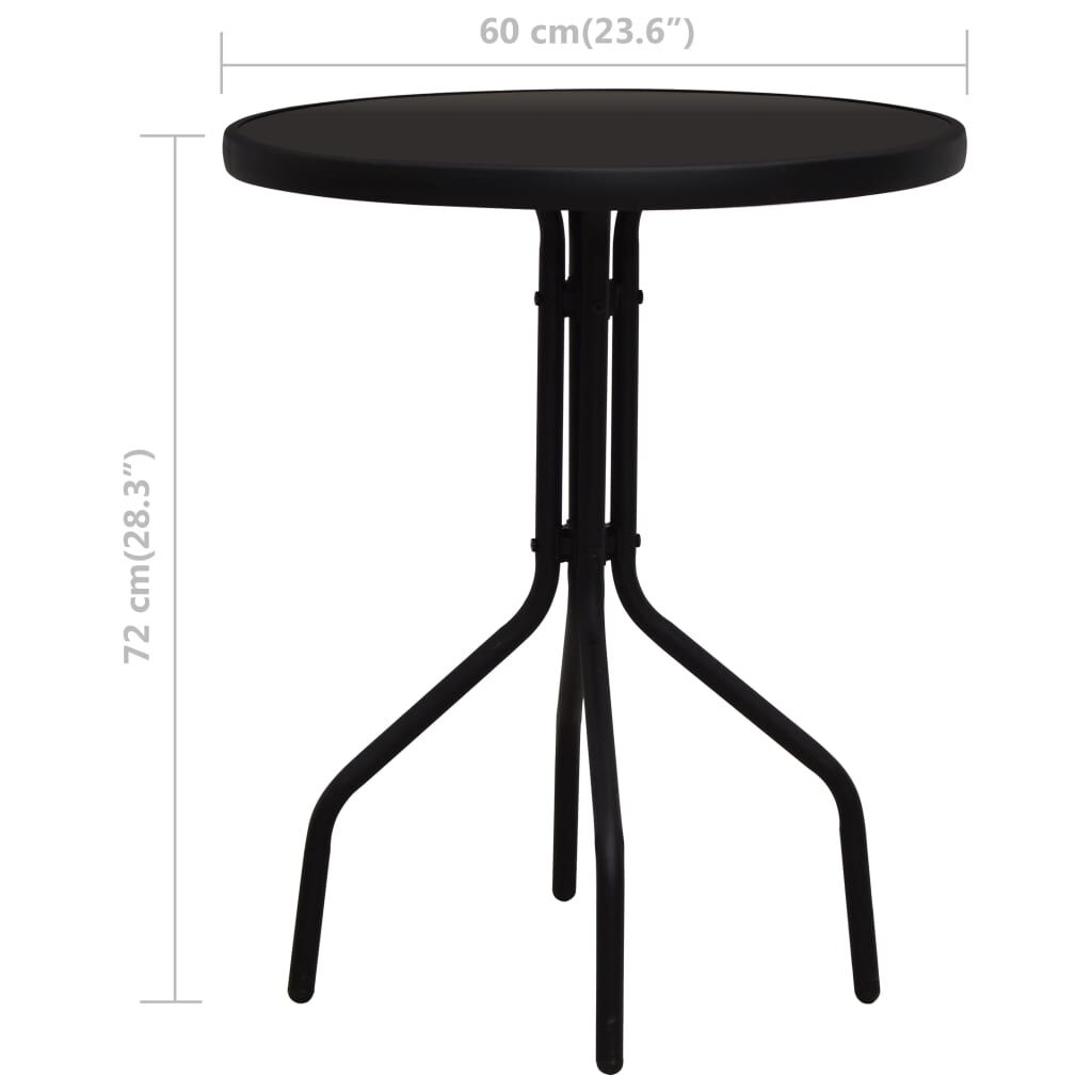 vidaXL Σετ Επίπλων Bistro 3 Τεμαχίων Μαύρο από Ρατάν PVC