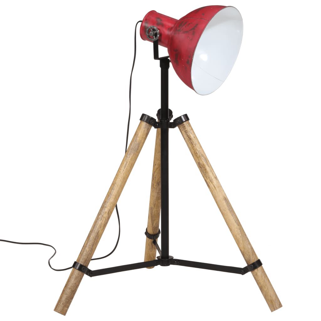 vidaXL Φωτιστικό Δαπέδου 25 W Αντικέ Κόκκινο 75x75x90-150 εκ. Ε27