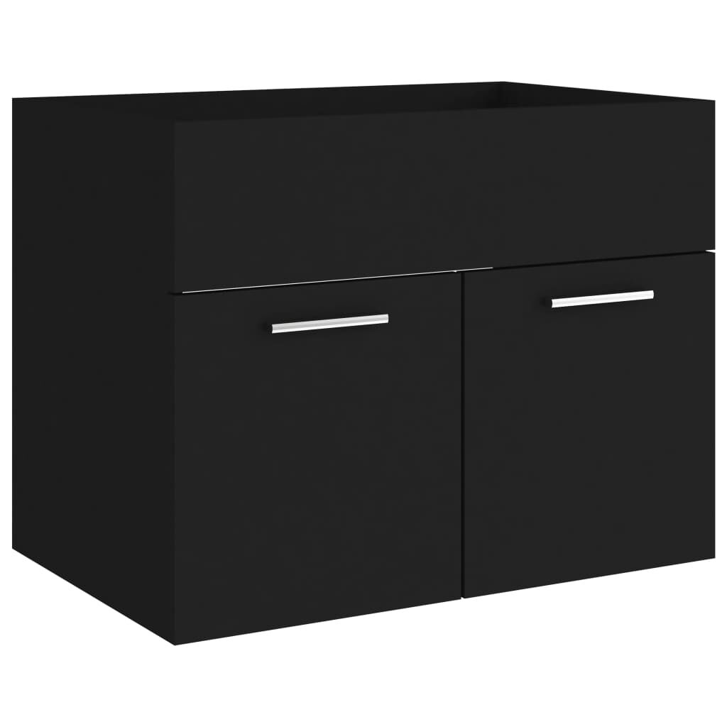 vidaXL Ντουλάπι Νιπτήρα Μαύρο 60x38,5x46 εκ. από Επεξεργασμένο Ξύλο
