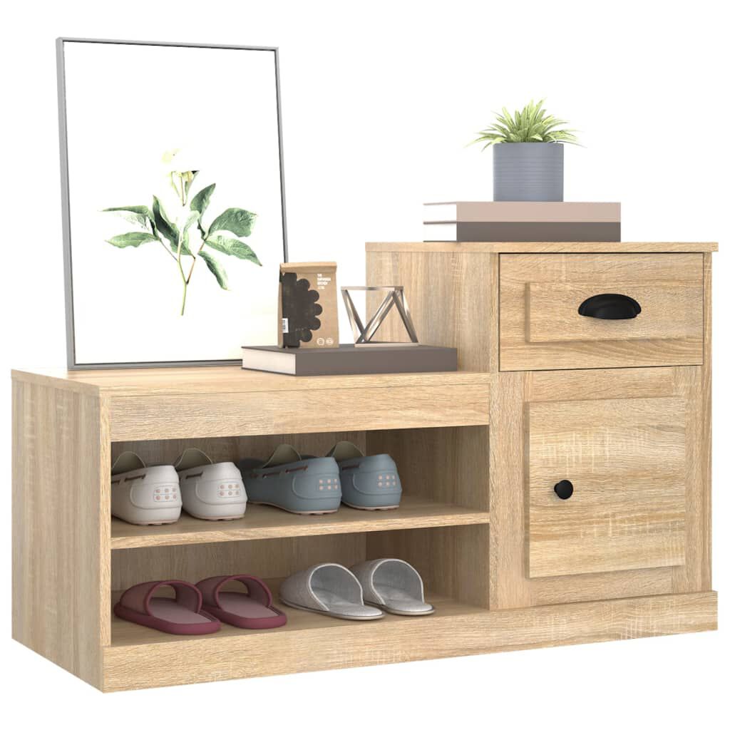 vidaXL Παπουτσοθήκη Sonoma Δρυς 100x42x60 εκ. από Επεξεργασμένο Ξύλο