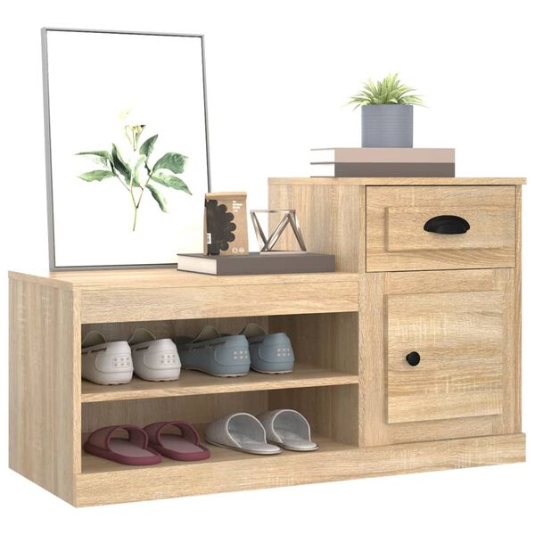 vidaXL Παπουτσοθήκη Sonoma Δρυς 100x42x60 εκ. από Επεξεργασμένο Ξύλο