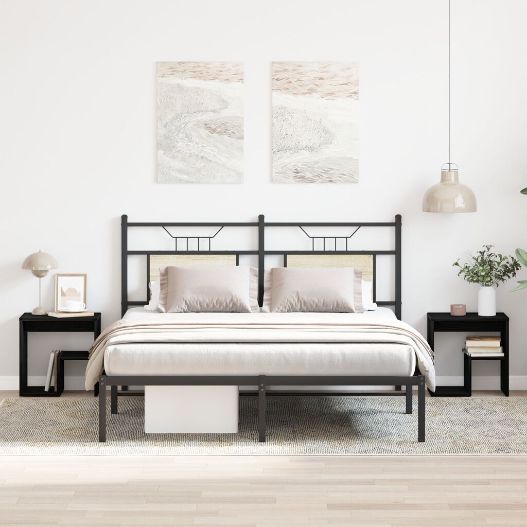 vidaXL Κομοδίνα 2 τεμ Μαύρο Δρυς 40x30x40 εκ Σαουνά ξύλο