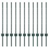 vidaXL Πό posts φράχτη 11 pcs Πράσινο 80 cm Ατσάλι