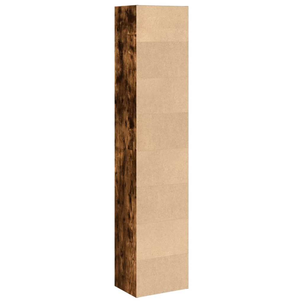 vidaXL Βιβλιοθήκη Καπνιστή Δρυς 40x30x189 εκ. από Επεξεργασμένο Ξύλο