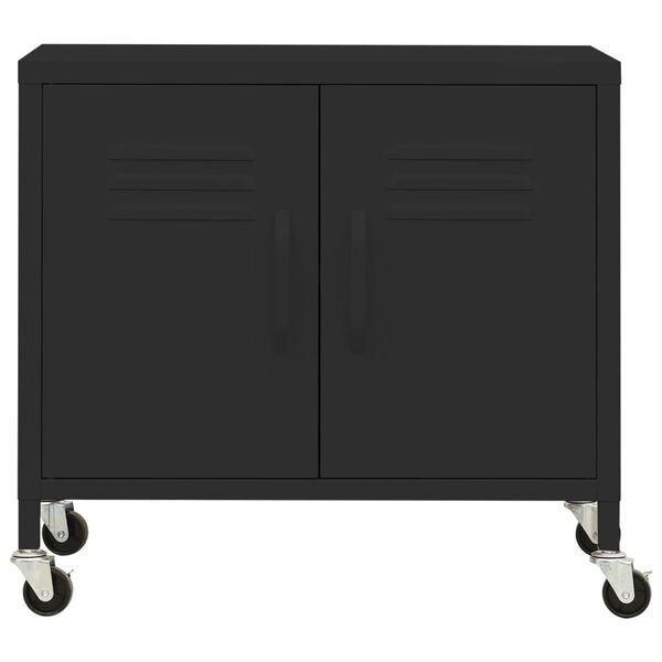 vidaXL Ντουλάπι Αποθήκευσης Μαύρο 60 x 35 x 56 εκ. από Ατσάλι