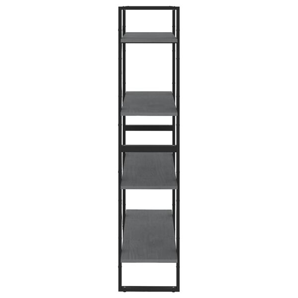 vidaXL Βιβλιοθήκη με 4 Ράφια Γκρι 80 x 30 x 140 εκ. Μασίφ Ξύλο Πεύκου