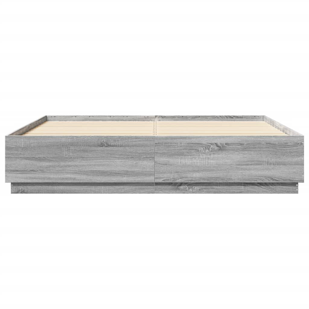 vidaXL Πλαίσιο Κρεβατιού Γκρι Sonoma 200x200 εκ. Επεξεργασμένο Ξύλο