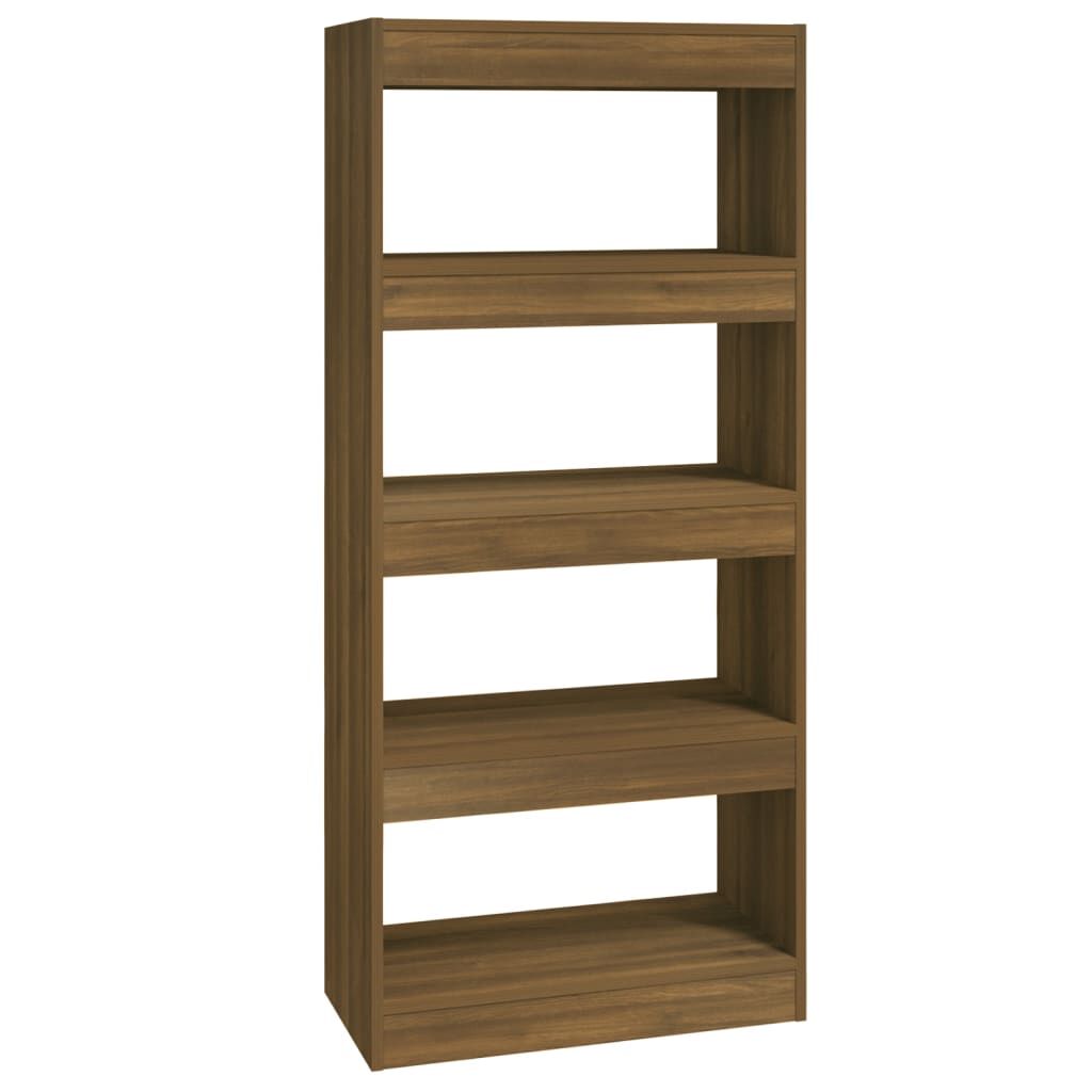 vidaXL Βιβλιοθήκη/Διαχωρ. Χώρου Καφέ Δρυς 60x30x135 εκ. Επεξεργ. Ξύλο