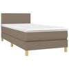 vidaXL &Kappa;&rho;&epsilon;&beta;ά&tau;&iota; Boxspring &mu;&epsilon; &Sigma;&tau;&rho;ώ&mu;&alpha; & LED Taupe 90x190 &epsilon;&kappa;. &Upsilon;&phi;&alpha;&sigma;&mu;ά&tau;&iota;&nu;&omicron;