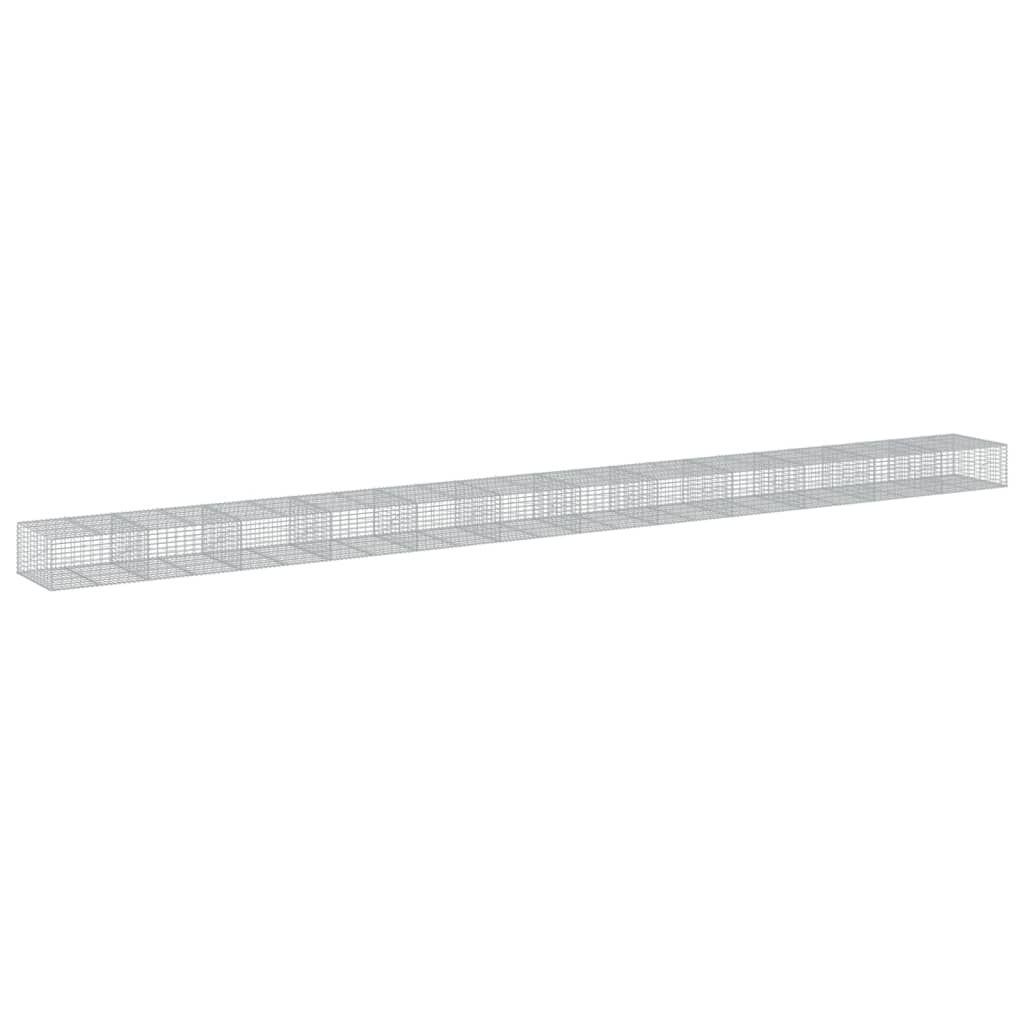 vidaXL Συρματοκιβώτιο με Κάλυμμα 1200x100x50εκ από Γαλβανισμένο Χάλυβα