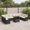 vidaXL Σετ Καναπέ Κήπου 11 pcs Μαύρο και κρεμ 100 x 55 x 73 εκ