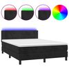vidaXL &Kappa;&rho;&epsilon;&beta;ά&tau;&iota; Boxspring &mu;&epsilon; &Sigma;&tau;&rho;ώ&mu;&alpha; & LED &Mu;&alpha;ύ&rho;&omicron; 140x200 &epsilon;&kappa;. &Beta;&epsilon;&lambda;&omicron;ύ&delta;&iota;&nu;&omicron;
