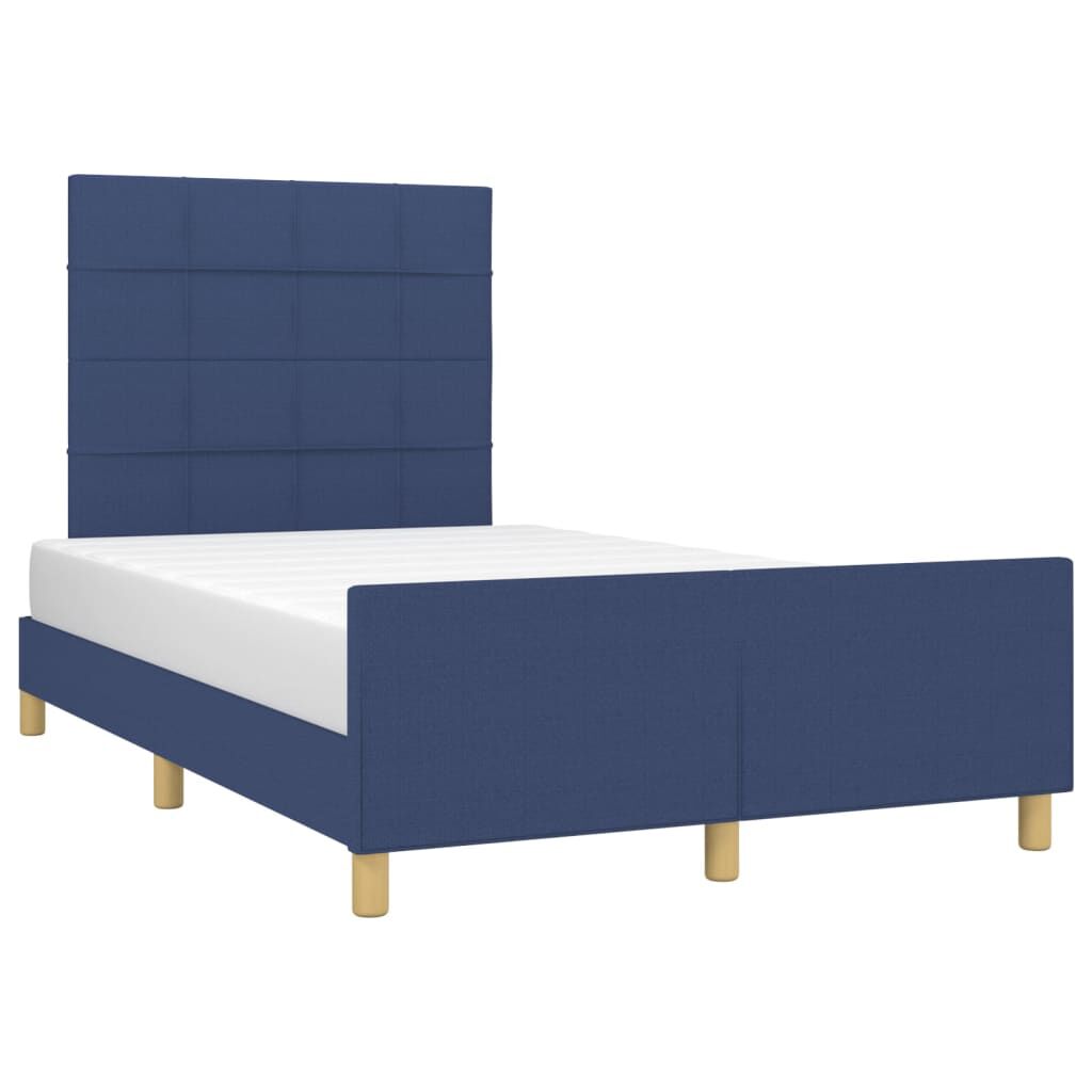 vidaXL Πλαίσιο κρεβατιού χωρίς στρώμα μπλε 120x200cm ύφασμα