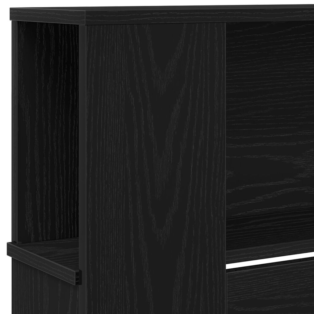 vidaXL Κεφαλάρι Ντουλάπα Μαύρη Δρυς 220x18,5x104,5 εκ