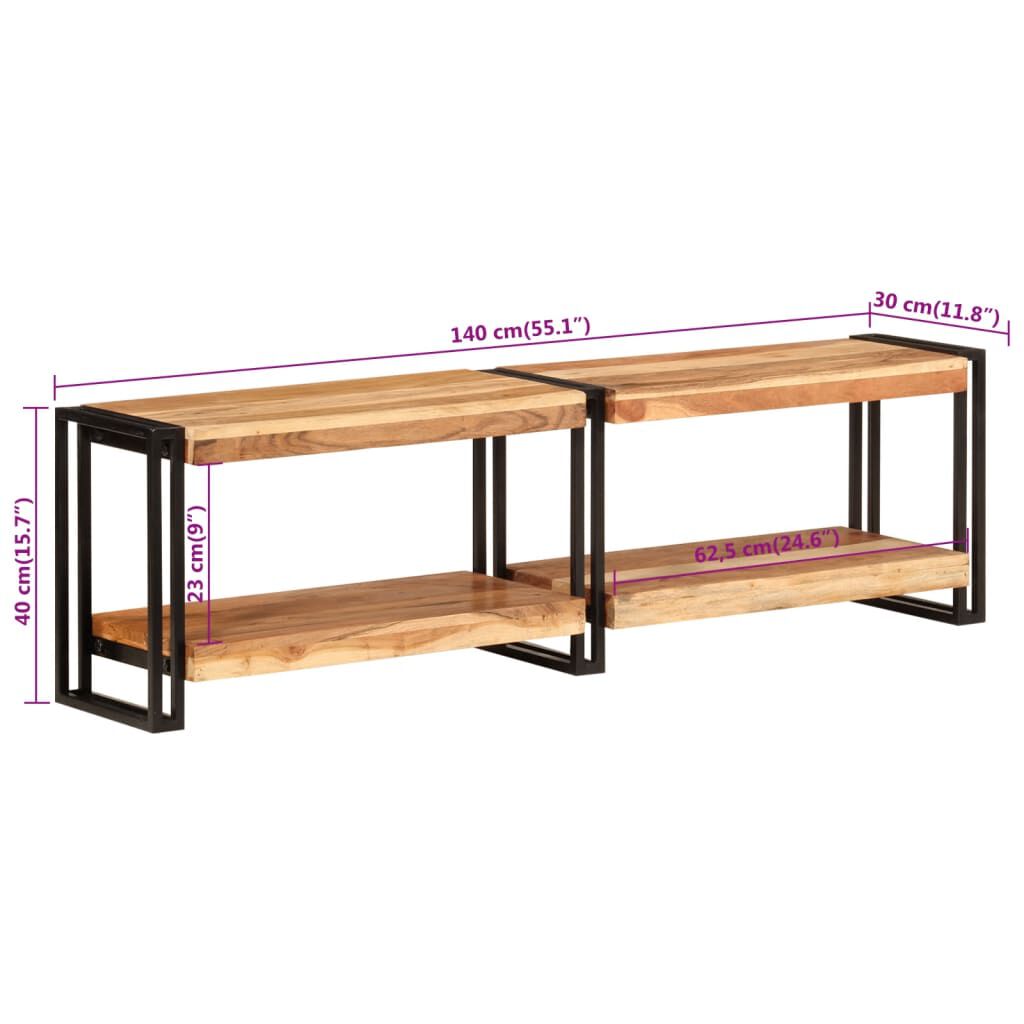 vidaXL Έπιπλο Τηλεόρασης 140 x 30 x 40 εκ. από Μασίφ Ξύλο Ακακίας